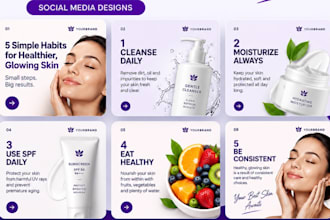 design interactive carousel post, brand awareness social media post for business
