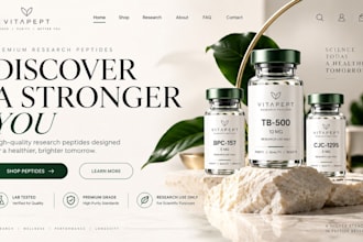 design peptide website peptide store research peptide peptide supplement website