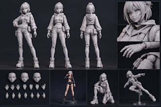 sculpt 3d bjd 3d doll toy design 3d articulated model for 3d printing