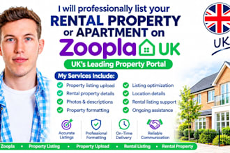 list your rental property or apartment on zoopla UK, virtual assistant