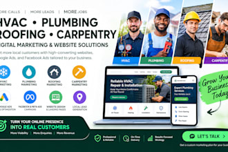 hvac repair marketing plumbing carpenter google ads facebook ads roofing website