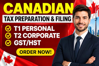 prepare and file canadian t1 personal and t2 corporate tax returns