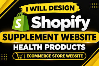 design shopify supplement website health products ecommerce store website