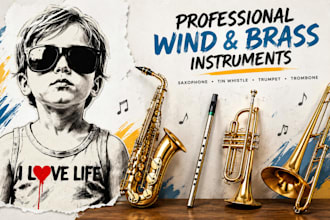 record wind instrument saxophone tin whistle trumpet or trombone for your song