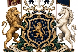 design a custom coat of arms, heraldic and family crest logo
