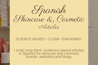 write spanish cosmetic articles for your beauty brand