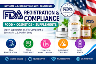 handle fda registration for food, cosmetics, supplements and compliance