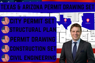city permit drawing set for texas tx arizona as an architect structural engineer