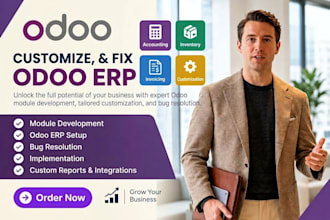 do custom odoo module development, odoo erp setup and fix bugs