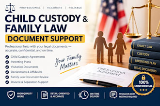 child custody agreements, parenting plans, and family law documents