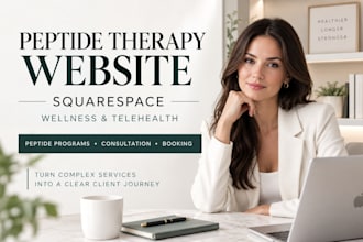 design squarespace peptide therapy, wellness and telehealth website