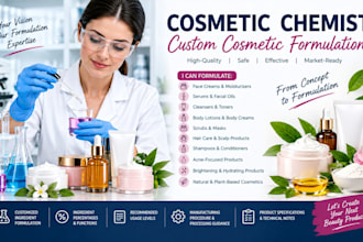 be your cosmetic chemist for custom skincare and cosmetic formulation