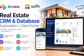 do airtable automation database CRM softr client portal webapp for real estate