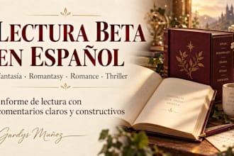 haré una lectura beta de tu novela y un informe
