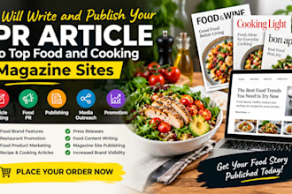 write and publish your PR article to top food and cooking magazine sites