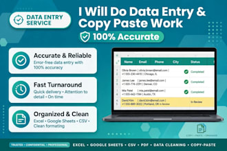 do data entry excel google sheets web research and lead generation