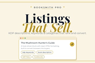 write your amazon KDP book description with keywords and categories