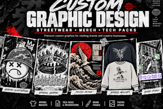 create a unique streetwear design for your clothing brand