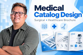 design medical equipment catalog, surgical catalog, healthcare product brochure