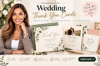 design personalized wedding thank you cards
