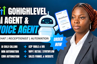 build gohighlevel ai agent, ai voice agent, ai receptionist and CRM automation