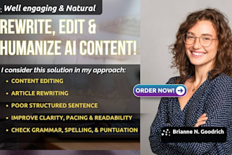 edit or humanize article, blogpost, script proofreading, ai content rewriting