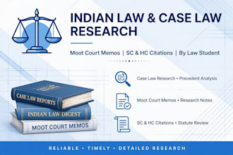 do indian law research, case law research and legal memo