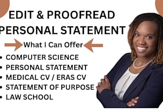 edit personal statement,statement of purpose, college application,law school phd