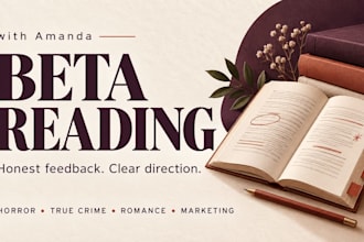 beta read your book with honest feedback on plot, pacing, and characters
