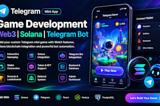 build telegram mini game, web3 blockchain game on solana, telegram bot game