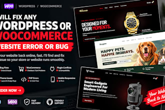 fix any wordpress or woocommerce website error or bug