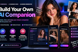 develop saas ai companion website, ai hugging video, ai kissing generator app