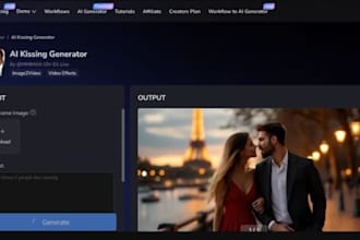 develop saas ai companion website, ai hugging video, ai kissing generator app