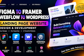 create fix figma to framer webflow to wordpress landing page website design