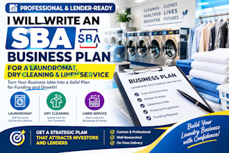write an sba business plan for a laundromat, dry cleaning, and linen service