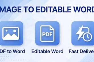 convert image to ms word typing and pdf to editable word file fast