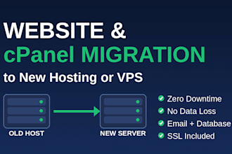 migrate website and cpanel to new hosting or vps