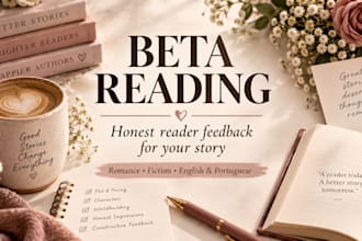 beta read your romance or fiction manuscript