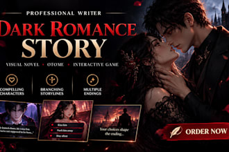 write immersive dark romance visual novel otome and interactive game
