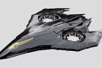 create detailed sci fi spaceship 3d model, space battle ship and spacecraft