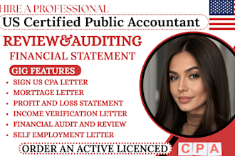 prepare US CPA verification letters, mortgage, income, employment, pnl, notary