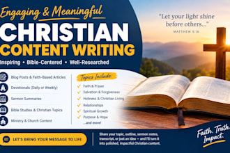 write christian blog posts articles devotionals and sermon summaries