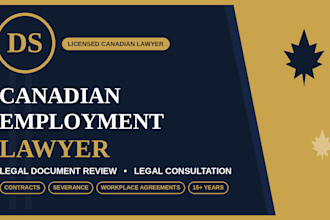 review and draft your canadian employment contract as a licensed canadian lawyer