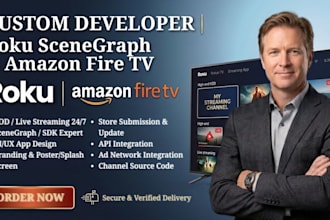 develop custom roku sdk scenegraph or fire TV streaming app