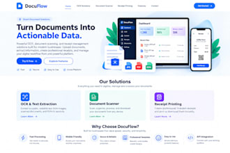develop ocr website, document scanner website and receipt printing website