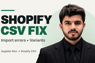shopify CSV import errors, product variants and supplier files
