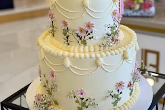 creat a proofational cake design and decoration idea