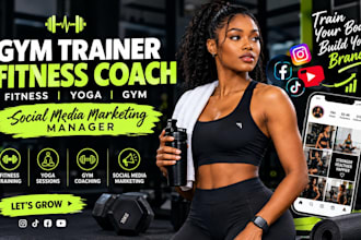 be gym trainer fitness coach, fitness yoga gym social media marketing manager