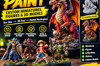 3d print and paint custom miniatures, figures and 3d models