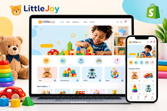 design a kids toy shopify store, toy shop website, and online toy store